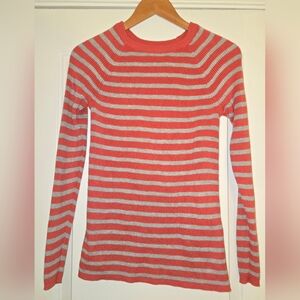 Banana Republic Women's Striped Red and Gray Sweater Size XS